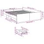 Concrete gray engineered wood bed with drawers 160x200 cm by vidaXL, Beds and slatted bases - Ref: Foro24-3280282, Price: 150...