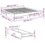 Black engineered wood bed frame with drawers 180x200 cm by vidaXL, Beds and slatted bases - Ref: Foro24-3280364, Price: 186,3...
