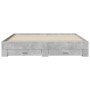 Betongraues Holzwerkstoffbett mit Schubladen 180x200 cm von vidaXL, Betten und Lattenroste - Ref: Foro24-3280366, Preis: 210,...