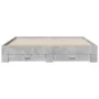 Concrete gray engineered wood bed with drawers 180x200 cm by vidaXL, Beds and slatted bases - Ref: Foro24-3280366, Price: 207...