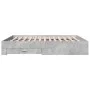 Concrete gray engineered wood bed with drawers 180x200 cm by vidaXL, Beds and slatted bases - Ref: Foro24-3280366, Price: 207...
