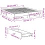 Cama con cajones madera ingeniería gris hormigón 180x200 cm