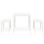Mesa de jardín con 2 bancos plástico blanco de vidaXL, Conjuntos de jardín - Ref: Foro24-48777, Precio: 87,52 €, Descuento: %