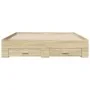 Cama con cajones madera ingeniería roble Sonoma 150x200 cm de vidaXL, Camas y somieres - Ref: Foro24-3280379, Precio: 193,27 ...