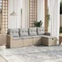 Juego de sofás jardín con cojines beige mezcla 5 pzas ratán PE by vidaXL, Garden sets - Ref: Foro24-3263465, Price: 305,20 €,...