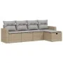 Juego de sofás jardín con cojines beige mezcla 5 pzas ratán PE by vidaXL, Garden sets - Ref: Foro24-3263465, Price: 305,20 €,...