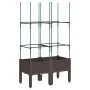 Jardinera con enrejado PP marrón 80x40x142,5 cm by vidaXL, Pots and planters - Ref: Foro24-367955, Price: 51,29 €, Discount: %