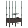 Jardinera con enrejado PP marrón 80x40x142,5 cm by vidaXL, Pots and planters - Ref: Foro24-367955, Price: 51,29 €, Discount: %