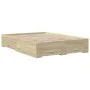 Sonoma oak engineered wood bed with drawers 120x200 cm by vidaXL, Beds and slatted bases - Ref: Foro24-3280393, Price: 181,60...