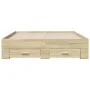 Sonoma oak engineered wood bed with drawers 120x200 cm by vidaXL, Beds and slatted bases - Ref: Foro24-3280393, Price: 181,60...