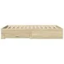 Sonoma oak engineered wood bed with drawers 120x200 cm by vidaXL, Beds and slatted bases - Ref: Foro24-3280393, Price: 181,60...