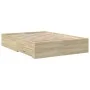 Sonoma oak engineered wood bed with drawers 120x200 cm by vidaXL, Beds and slatted bases - Ref: Foro24-3280393, Price: 181,60...