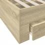 Sonoma oak engineered wood bed with drawers 120x200 cm by vidaXL, Beds and slatted bases - Ref: Foro24-3280393, Price: 181,60...