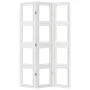 Biombo separador de 3 paneles madera maciza Paulownia blanco de vidaXL, Divisores de ambientes - Ref: Foro24-358686, Precio: ...