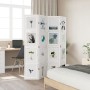 Biombo separador de 4 paneles madera maciza Paulownia blanco by vidaXL, Room dividers - Ref: Foro24-358690, Price: 139,40 €, ...
