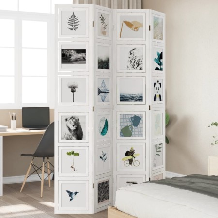 Biombo separador de 4 paneles madera maciza Paulownia blanco by vidaXL, Room dividers - Ref: Foro24-358692, Price: 149,70 €, ...