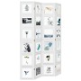 Biombo separador de 4 paneles madera maciza Paulownia blanco by vidaXL, Room dividers - Ref: Foro24-358692, Price: 149,70 €, ...