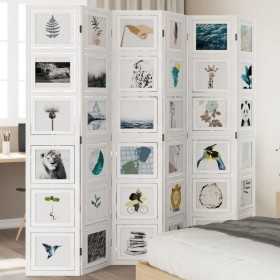 Biombo separador de 6 paneles madera maciza Paulownia blanco by vidaXL, Room dividers - Ref: Foro24-358699, Price: 216,66 €, ...