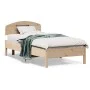 Bed frame with solid pine wood headboard 90x190 cm by vidaXL, Beds and slatted bases - Ref: Foro24-3207237, Price: 118,28 €, ...