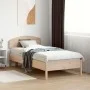 Bed frame with solid pine wood headboard 90x190 cm by vidaXL, Beds and slatted bases - Ref: Foro24-3207237, Price: 118,28 €, ...