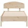 Bed frame with solid pine wood headboard 90x190 cm by vidaXL, Beds and slatted bases - Ref: Foro24-3207237, Price: 118,28 €, ...