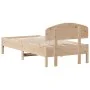 Bed frame with solid pine wood headboard 90x190 cm by vidaXL, Beds and slatted bases - Ref: Foro24-3207237, Price: 118,28 €, ...