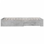 Cama con cajones madera de ingeniería gris hormigón 75x190 cm de vidaXL, Camas y somieres - Ref: Foro24-3280443, Precio: 104,...