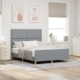 Estructura de cama con cabecera Gris claro 140 x 190 cm tela