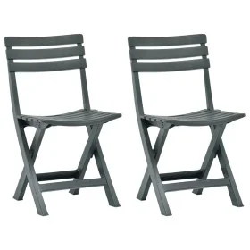 Folding garden chair 2 units green plastic by vidaXL, Garden chairs - Ref: Foro24-48789, Price: 65,62 €, Discount: %