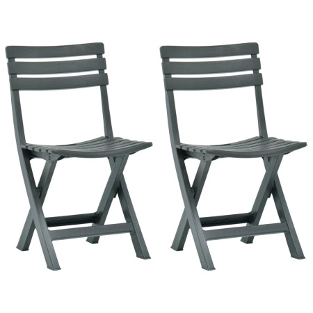 Folding garden chair 2 units green plastic by vidaXL, Garden chairs - Ref: Foro24-48789, Price: 63,96 €, Discount: %