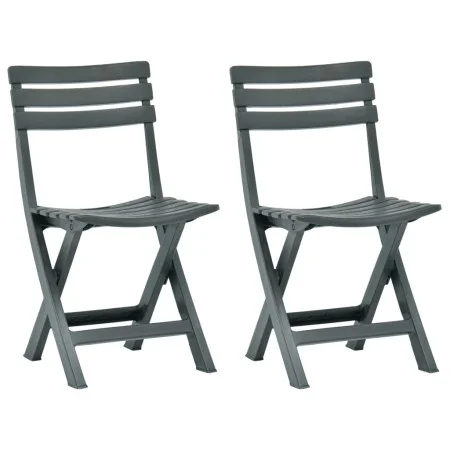 Folding garden chair 2 units green plastic by vidaXL, Garden chairs - Ref: Foro24-48789, Price: 63,96 €, Discount: %