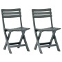 Folding garden chair 2 units green plastic by vidaXL, Garden chairs - Ref: Foro24-48789, Price: 63,96 €, Discount: %
