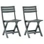 Folding garden chair 2 units green plastic by vidaXL, Garden chairs - Ref: Foro24-48789, Price: 63,96 €, Discount: %