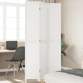 Biombo separador de 3 paneles madera maciza Paulownia blanco by vidaXL, Room dividers - Ref: Foro24-358832, Price: 118,08 €, ...