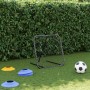Rebotador de fútbol ajustable acero negro 84x73x60-80 cm