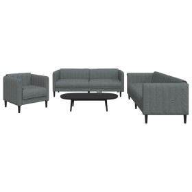 Dreiteiliges dunkelgraues Stoffsofaset von vidaXL, Sofas - Ref: Foro24-3209230, Preis: 661,94 €, Rabatt: %