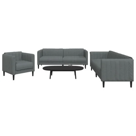 Dreiteiliges dunkelgraues Stoffsofaset von vidaXL, Sofas - Ref: Foro24-3209230, Preis: 653,42 €, Rabatt: %