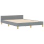 Estructura de cama con cabecera Gris claro 140 x 190 cm tela