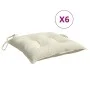 Gartenstuhlkissen 6 Stück aus cremefarbener Oxford-Gewebe 50x50x7 cm. von vidaXL, Kissen für Stühle und Sofas - Ref: Foro24-3...