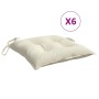 Gartenstuhlkissen 6 Stück aus cremefarbener Oxford-Gewebe 50x50x7 cm. von vidaXL, Kissen für Stühle und Sofas - Ref: Foro24-3...
