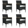 Juego de comedor de jardín 5 piezas con cojines negro de vidaXL, Conjuntos de jardín - Ref: Foro24-3095866, Precio: 385,70 €,...