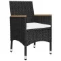 Juego de comedor de jardín 5 piezas con cojines negro de vidaXL, Conjuntos de jardín - Ref: Foro24-3095866, Precio: 385,70 €,...