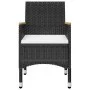 Juego de comedor de jardín 5 piezas con cojines negro de vidaXL, Conjuntos de jardín - Ref: Foro24-3095866, Precio: 385,70 €,...