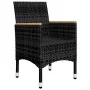 Juego de comedor de jardín 5 piezas con cojines negro de vidaXL, Conjuntos de jardín - Ref: Foro24-3095866, Precio: 385,70 €,...