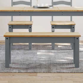 Esstischbank Panama aus massivem Kiefernholz in Grau, 105x30x45 cm. von vidaXL, Ess- und Küchenbänke - Ref: Foro24-4005712, P...