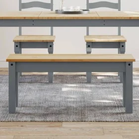 Esstischbank Panama aus massivem Kiefernholz in Grau, 105x30x45 cm. von vidaXL, Ess- und Küchenbänke - Ref: Foro24-4005712, P...