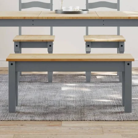 Esstischbank Panama aus massivem Kiefernholz in Grau, 105x30x45 cm. von vidaXL, Ess- und Küchenbänke - Ref: Foro24-4005712, P...