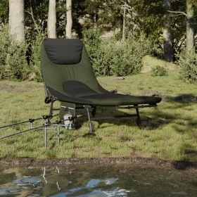 Tumbona de pesca con patas para barro ajustable plegable verde by vidaXL, Outdoor beds - Ref: Foro24-4006422, Price: 170,84 €...