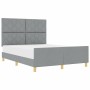 Estructura de cama con cabecera Gris claro 140 x 190 cm tela
