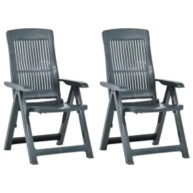Reclining garden chairs 2 units green plastic by vidaXL, Garden chairs - Ref: Foro24-48767, Price: 129,06 €, Discount: %